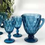 Набір 6 Келихів і Графин "Смарагд" Синій