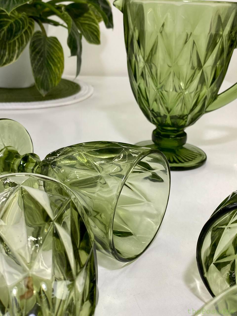 Набір 6 Келихів і Графин "Смарагд" Зелений Зображення 3 – thePosudka Набір 6 Келихів і Графин "Смарагд" Зелений - Зображення 3