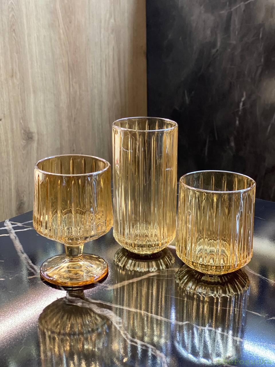 Набір 6 Склянок "Бурштиновий Дюк" 250 мл Зображення 3 – thePosudka Набір 6 Склянок "Бурштиновий Дюк" 250 мл - Зображення 3