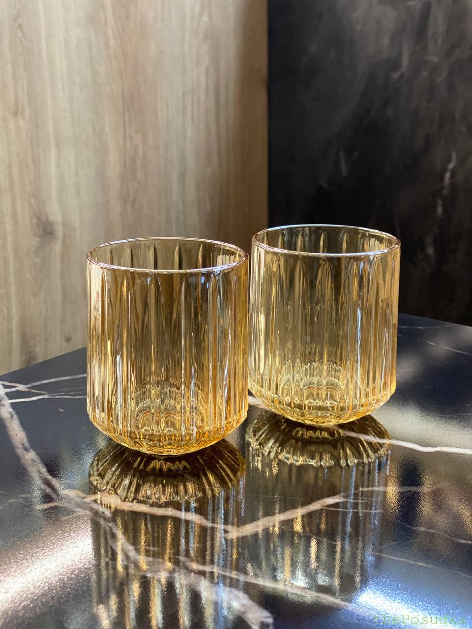 Набір 6 Склянок "Бурштиновий Дюк" 250 мл Зображення 1 – thePosudka Набір 6 Склянок "Бурштиновий Дюк" 250 мл