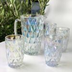 Набір 6 Склянок та Глечик «Веселковий смарагд»