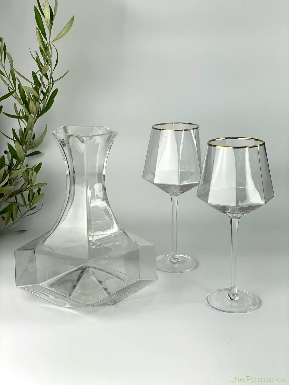 Декантер для вина Olens "Прозорий діамант", 2.3 л Зображення 3 – thePosudka Декантер для вина Olens "Прозорий діамант", 2.3 л - Зображення 3