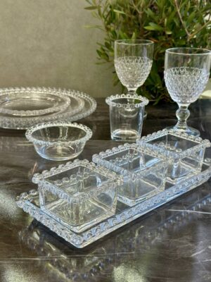 Набір настільний Olens «Прозоре Серце» таця + 3 контейнери, 125 мл