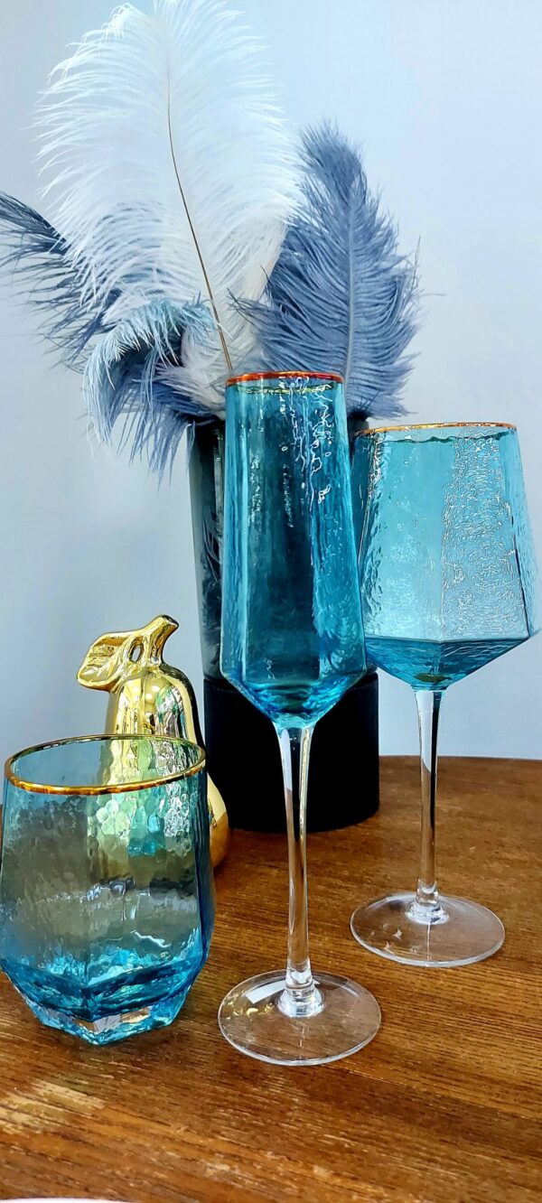 Набір Келихів для Вина і Шампанського, Склянок "Бірюза" Зображення 1