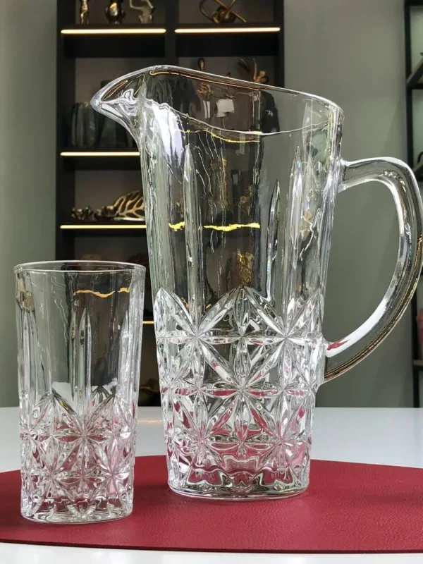 Набір глек 1,5 л та 6 склянок 250 мл Olens "Кришталь" Зображення 3