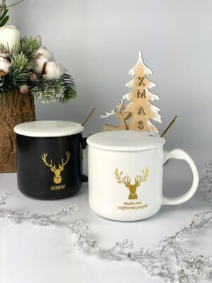 Набір 2 Кружки з кришкою і ложкою "Хонор" 400 мл