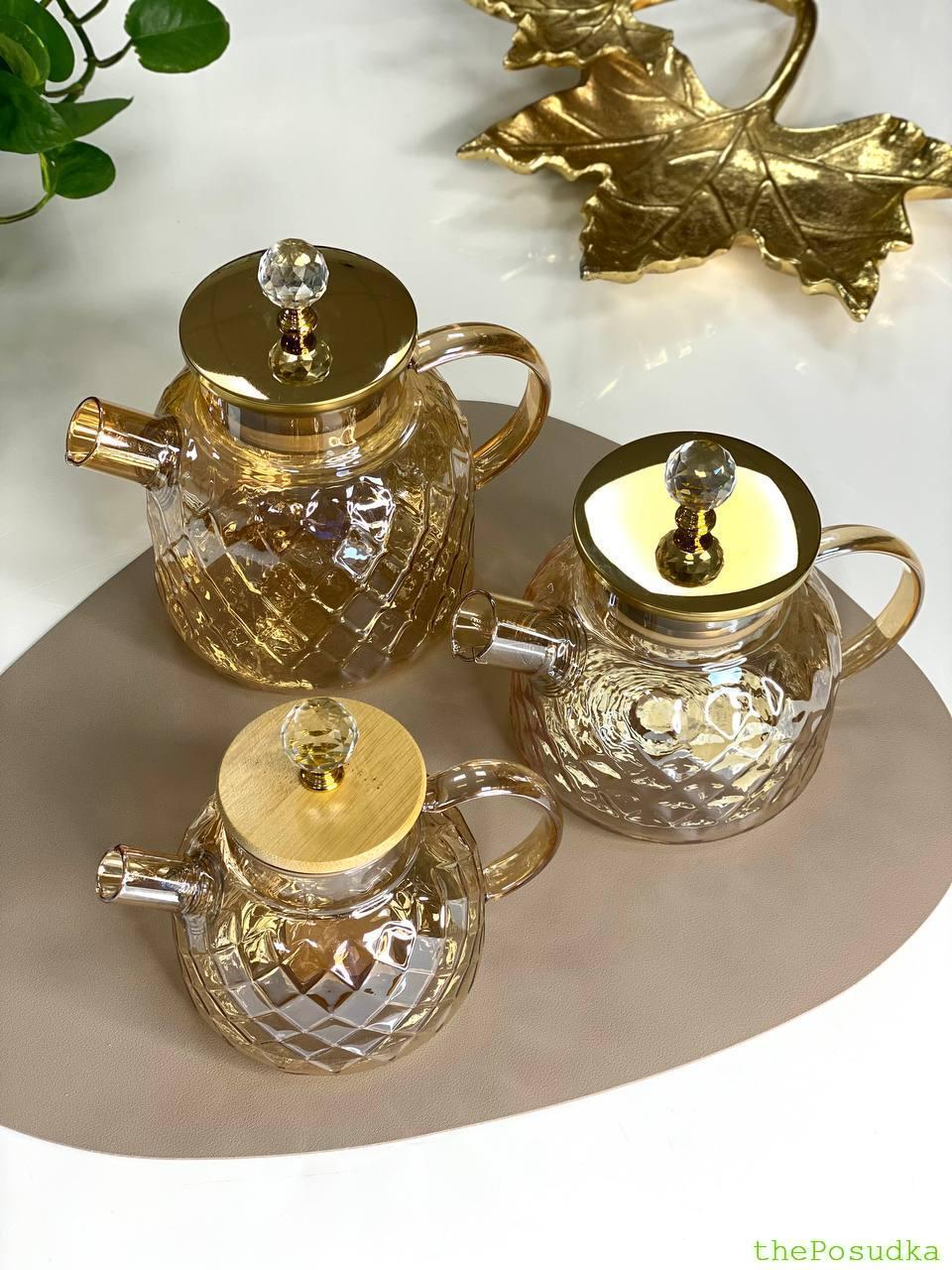 Чайник скляний Olens "Бурштиновий Ромбус" 600 мл Зображення 2 – thePosudka Чайник скляний Olens "Бурштиновий Ромбус" 600 мл - Зображення 2