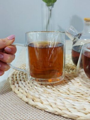 Кружка подвійне скло Olens "Мій чай", 375 мл