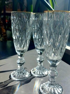 Набір келихів для шампанського Olens «Золотий смарагд» 6 шт