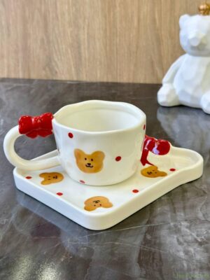 Чашка з блюдцем 220 мл "Банти і мішки"