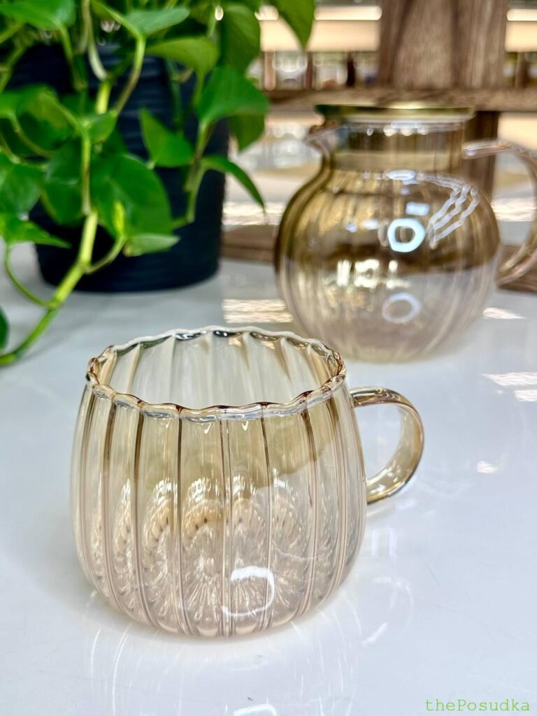 Кружка скляна "Панянка" бурштинова, 420 мл Зображення 140 – thePosudka Кружка скляна "Панянка" бурштинова, 420 мл Зображення 139 – thePosudka