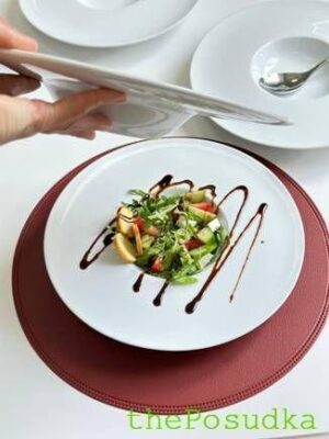 Підтарільник 38 см Olens "Панкейк" темно-червоний