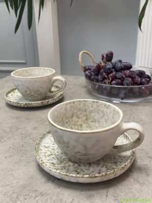 Набір 4 чашки Olens "Нормандія" 270 мл, з блюдцем, чай