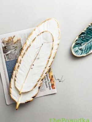 Тарілка Olens "Біле перо", велика 12.5*36*2.5 см