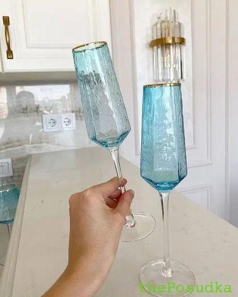 Келих для шампанського Olens "Бірюза" 180 мл Зображення 3 – thePosudka Келих для шампанського Olens "Бірюза" 180 мл - Зображення 3