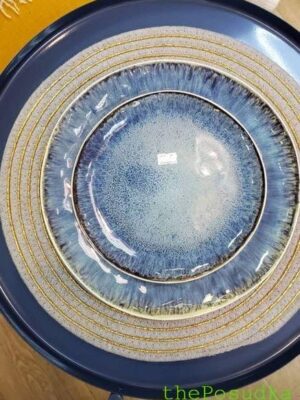 Серветка сервірувальна, підтарільник, Olens, "Плетінка" сіро-золотий, 38 см