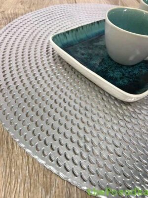 Серветка сервірувальна, підтарільник, Olens, "Перловий сріблястий", 40 см