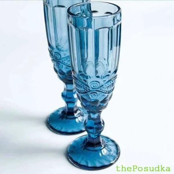 Келих для шампанського Olens "Вінтаж", 180 мл, скло, синій Зображення 2 – thePosudka Келих для шампанського Olens "Вінтаж", 180 мл, скло, синій - Зображення 2