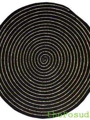 Серветка сервірувальна, підтарільник, Olens, "Плетінка" чорно-золотий, 38 см