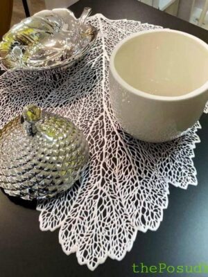 Серветка сервірувальна, підтарільник, Olens, "Ажурний листок" 47х36 см