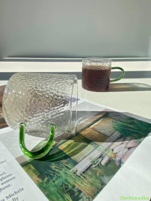 Набір 6 кружок скляних Olens "Айс-прессо" зелені 130 мл