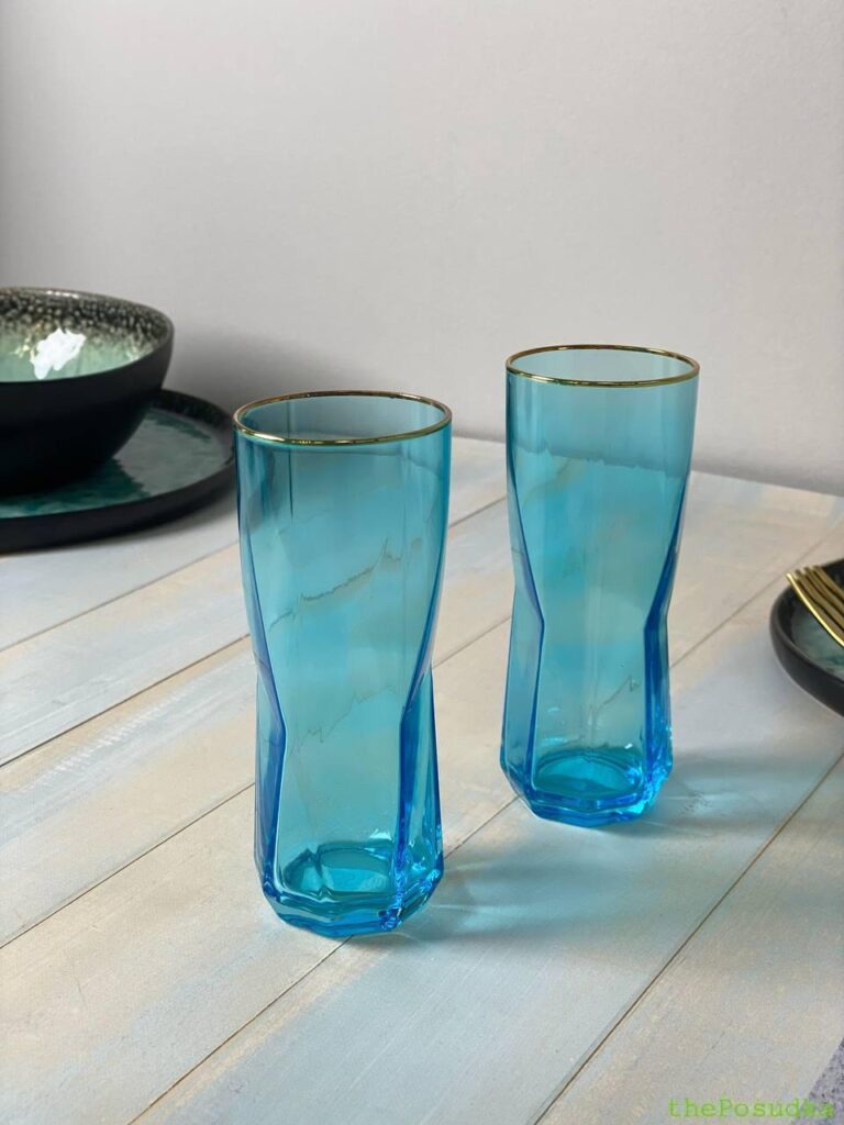 Набір 4 склянки хайбол Olens “Блакитна Геометрія”, 225 мл Зображення 68 – thePosudka Набір 4 склянки хайбол Olens “Блакитна Геометрія”, 225 мл Зображення 67 – thePosudka