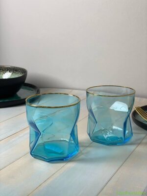 Набір 4 склянок-доф “Блакитна Геометрія”, 360 мл