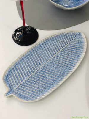 Тарілка-листок Olens "Блу-тіндер" 32.5*15.7*1.2 см