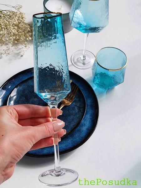 Келих для шампанського Olens "Бірюза" 180 мл Зображення 2 – thePosudka Келих для шампанського Olens "Бірюза" 180 мл - Зображення 2
