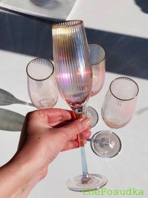 Келих для шампанського Olens "Оптик-голд", 250мл