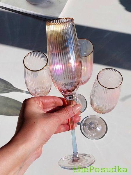 Келих для шампанського Olens "Оптик-голд", 250мл Зображення 1 – thePosudka Келих для шампанського Olens "Оптик-голд", 250мл