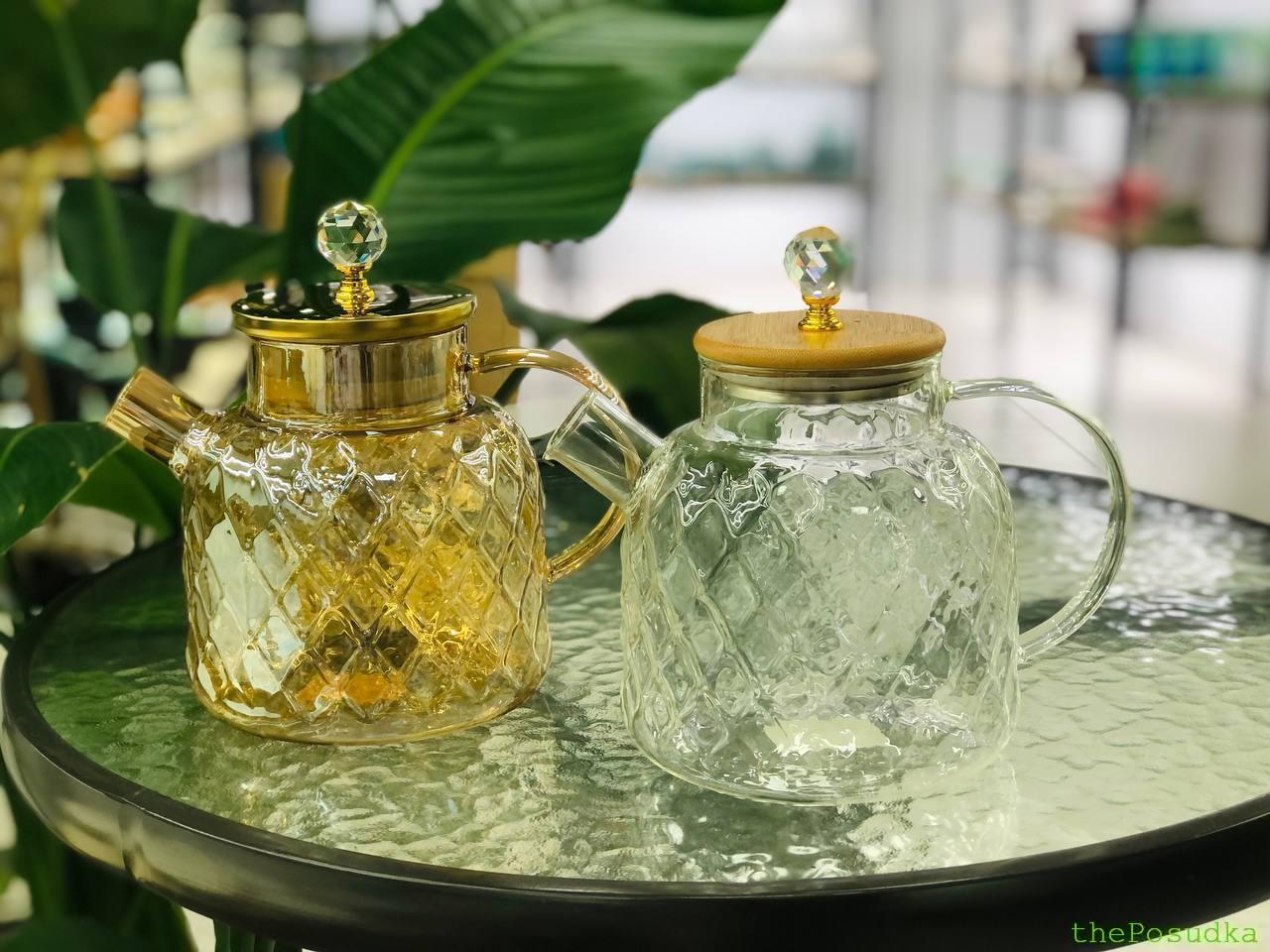 Чайник заварювальний скляний Olens "Ромбус", 1000 мл Зображення 2 – thePosudka Чайник заварювальний скляний Olens "Ромбус", 1000 мл - Зображення 2