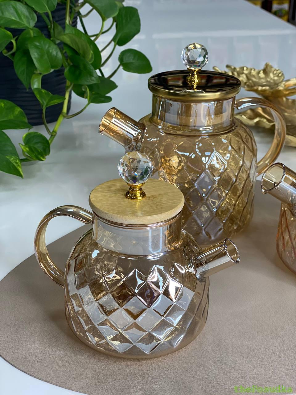 Чайник скляний Olens "Бурштиновий Ромбус" 600 мл Зображення 3 – thePosudka Чайник скляний Olens "Бурштиновий Ромбус" 600 мл - Зображення 3