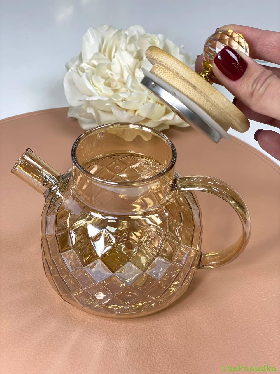 Чайник скляний Olens "Бурштиновий Ромбус" 600 мл Зображення 5 – thePosudka Чайник скляний Olens "Бурштиновий Ромбус" 600 мл - Зображення 5