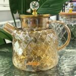 Чайник заварювальний скляний Olens "Бурштиновий Ромбус", 1500 мл