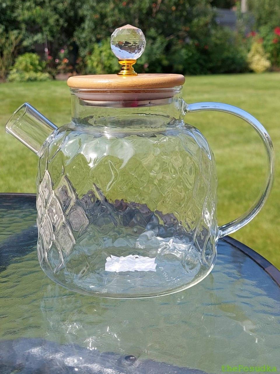 Чайник заварювальний скляний Olens "Ромбус", 1000 мл Зображення 1 – thePosudka Чайник заварювальний скляний Olens "Ромбус", 1000 мл