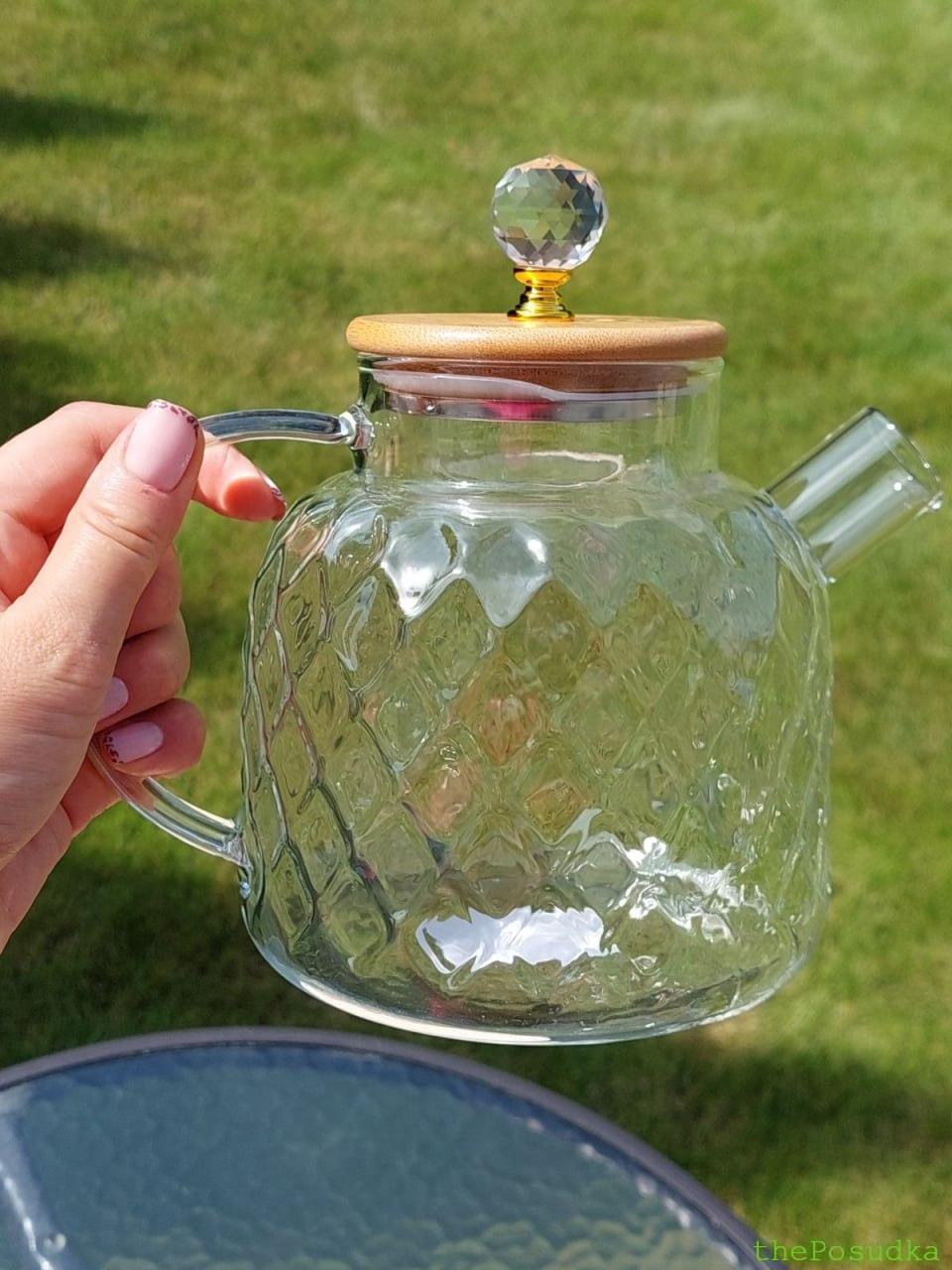 Чайник заварювальний скляний Olens "Ромбус", 1000 мл Зображення 4 – thePosudka Чайник заварювальний скляний Olens "Ромбус", 1000 мл - Зображення 4