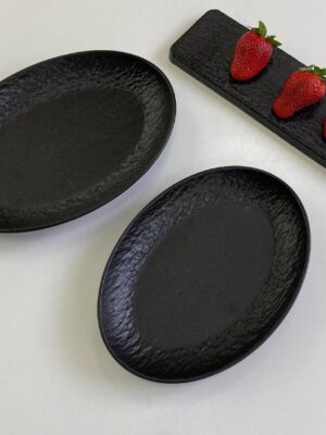 Тарілка овальна Olens "Чорний обеліск" 26*18,5*3,3