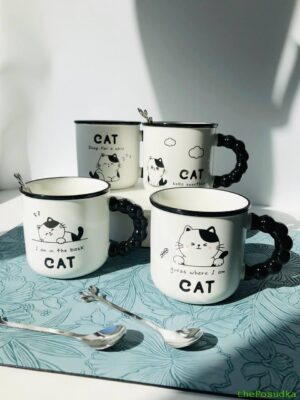 Набір 4 Кружки з ложкою "Джой-кет" 320 мл