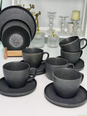 Набір 6 чашок з блюдцем "Шайні-дот", 440 мл