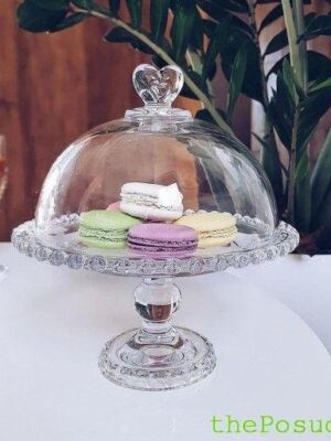 Кришка+підставка для торта Olens «Прозоре Серце», 19.5 см