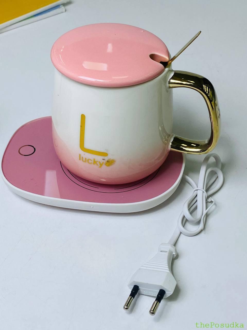 Кружка з кришкою, ложкою, блюдцем "Лакі" з підігрівом 440 мл Зображення 2 – thePosudka Кружка з кришкою, ложкою, блюдцем "Лакі" з підігрівом 440 мл - Зображення 2