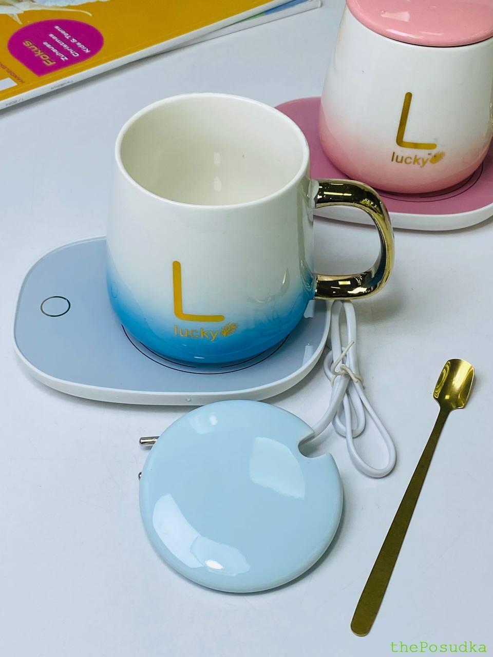 Кружка з кришкою, ложкою, блюдцем "Лакі" з підігрівом 440 мл Зображення 3 – thePosudka Кружка з кришкою, ложкою, блюдцем "Лакі" з підігрівом 440 мл - Зображення 3