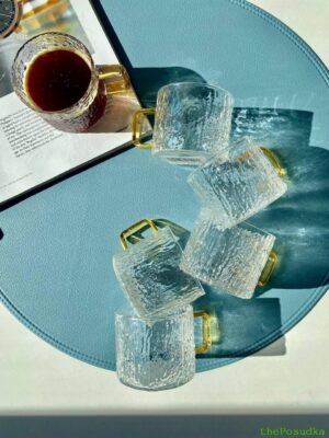 Набір 6 кружок скляних Olens "Льодяна" 130 мл