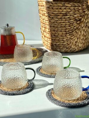 Набір 4 Кружки скляні "Льодяник" 450 мл