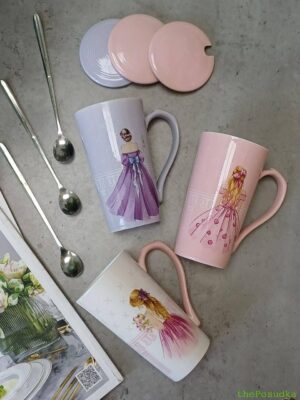 Набір 3 кружки з кришкою і ложкою "Міледі" 360 мл