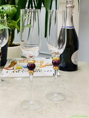 Набір 4 келихи для шампанського Olens "Спрей", 250 мл