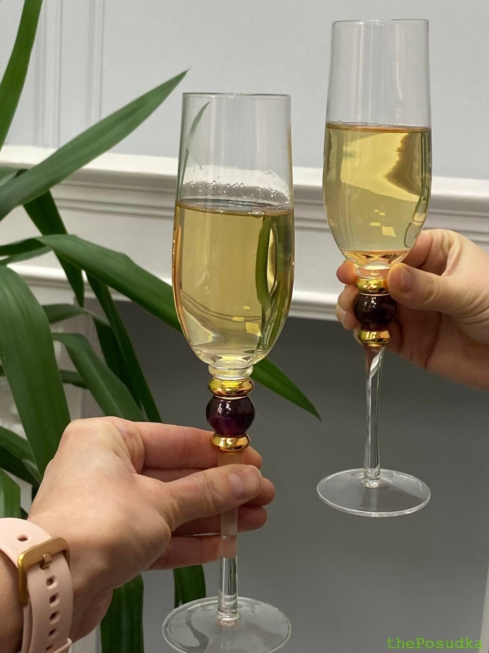 Набір 4 келихи для шампанського Olens "Спрей", 250 мл Зображення 2 – thePosudka Набір 4 келихи для шампанського Olens "Спрей", 250 мл - Зображення 2