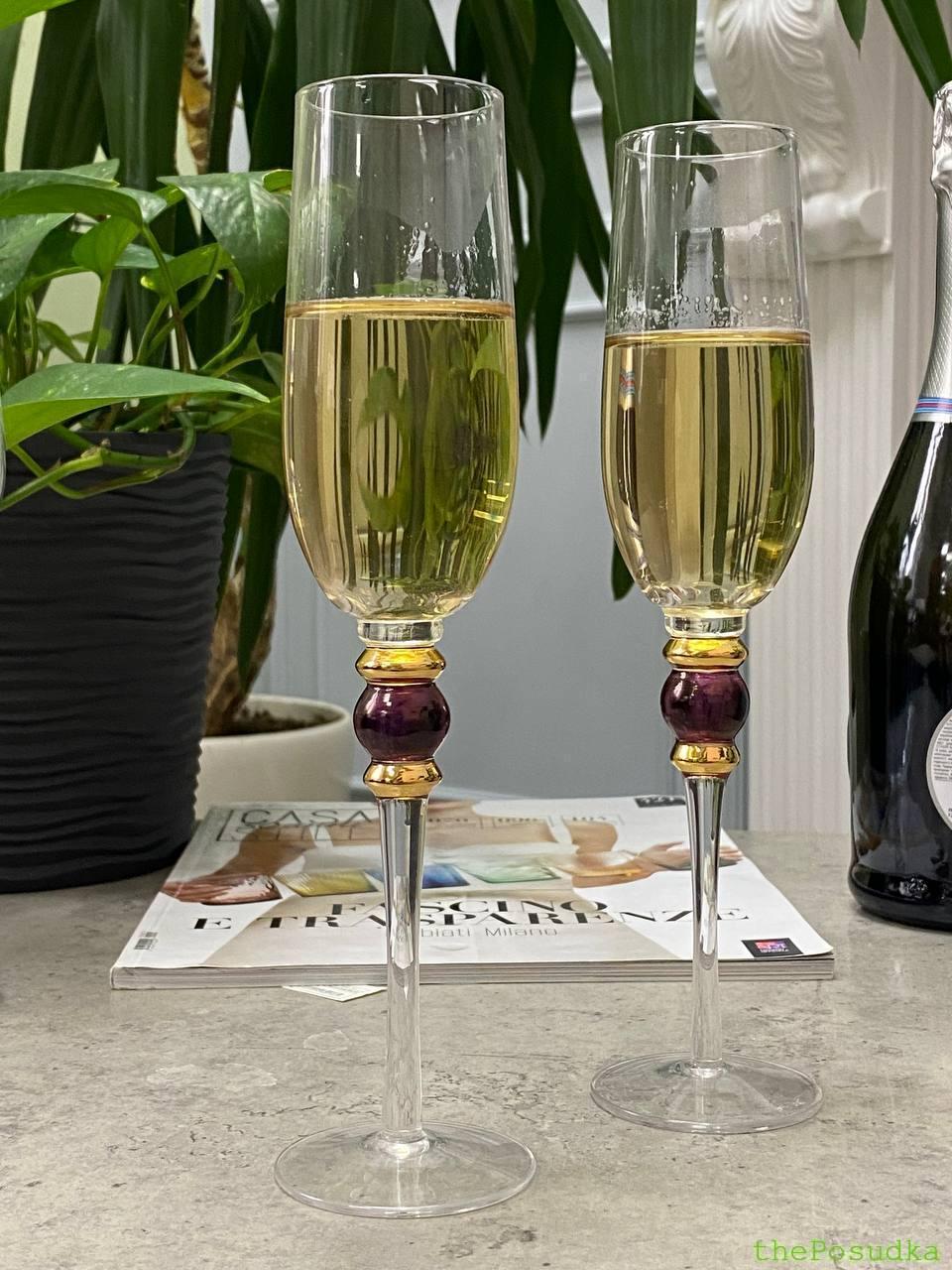 Набір 4 келихи для шампанського Olens "Спрей", 250 мл Зображення 3 – thePosudka Набір 4 келихи для шампанського Olens "Спрей", 250 мл - Зображення 3