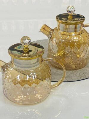 Чайник скляний Olens "Бурштиновий Ромбус", 1000 мл